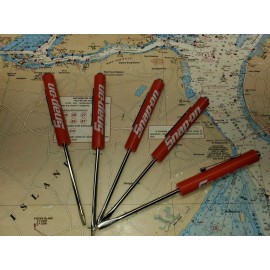 SNAP-ON TOOL POCKET SCREWDRIVER, 5 PACK IN RED, BRAND NEW, MAGNETIC END