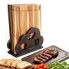 Teak Wood Book Cutting Board Set of 3 with Display