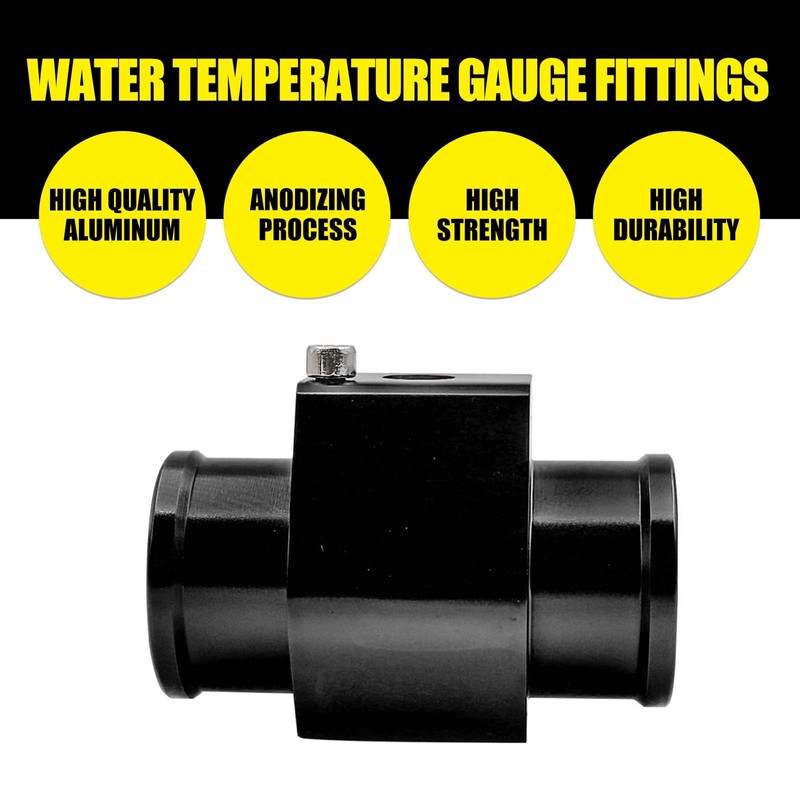 1 PC Black Aluminum Water Temp Meter Temperature Gauge Joint