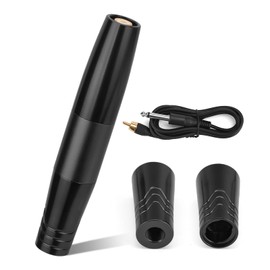 ATOMUS Black 16mm Tattoo Pen Machine Coreless Motor Rotary Machine Permanent Eyebrow Pen with RCA Cable for Tattoo Artist Body Art