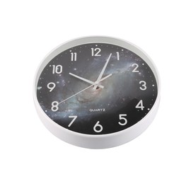 Ieron Wall Clock Modern Wall Clock without Ticking Noises Large Wall Clocks Silent Learning Clock for Office Living Room Kitchen Bedroom((Purple Starry Sky 25cm)
