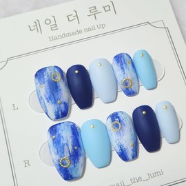Paint Brush Nails Handmade Nail Tips - Short Ballerina / 페인트브러쉬네일 수제네일팁 - 숏 발레리나