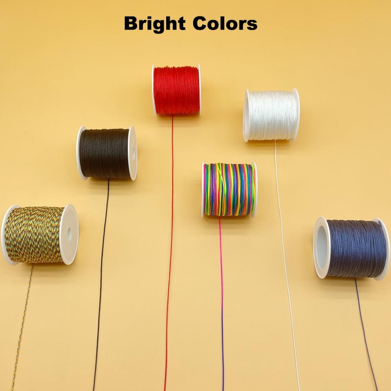 Nylon String for Bracelets, 6 Rolls 270 Yards 0.8 mm