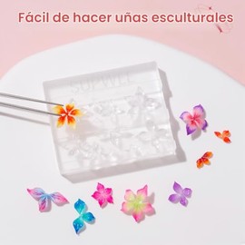 Gel de arte de uñas 3D transparente y blanco, gel sólido constructor para uñas, antiadherente, para escultura de manos, geles duros con doble forma pa