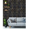 Removable Peel 'n Stick Wallpaper, Self-Adhesive Wall Mural, Geometric Black
