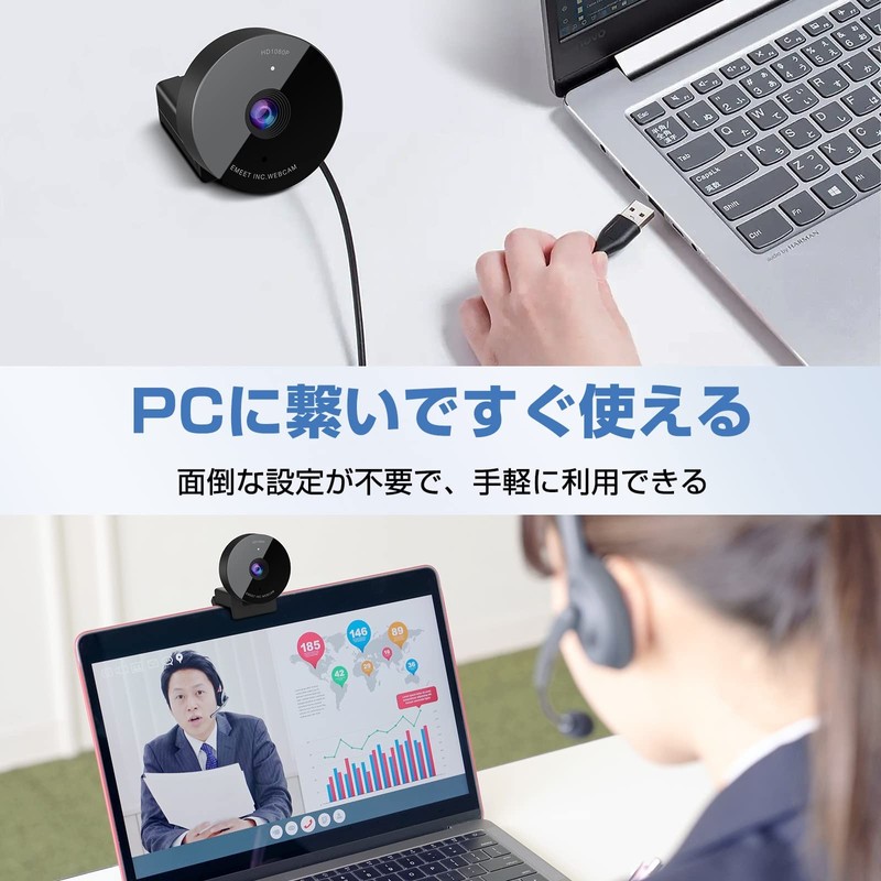 WEB Camera EMEET C950 Webcam Ideal for Personal Meetings, HD1080P,