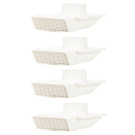 PreVent-It Soffit Vents 4 Inch - Only Design that Prevents Moist Air from Re-entering Home, Under Eave Exterior Vents for Bathroom Exhaust Fan, Screws Included, White, 4-Pack
