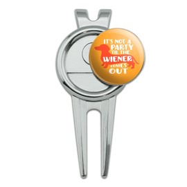 GRAPHICS & MORE It's Not a Party til Wiener Comes Out Dachshund Dog Funny Golf Divot Repair Tool and Ball Marker