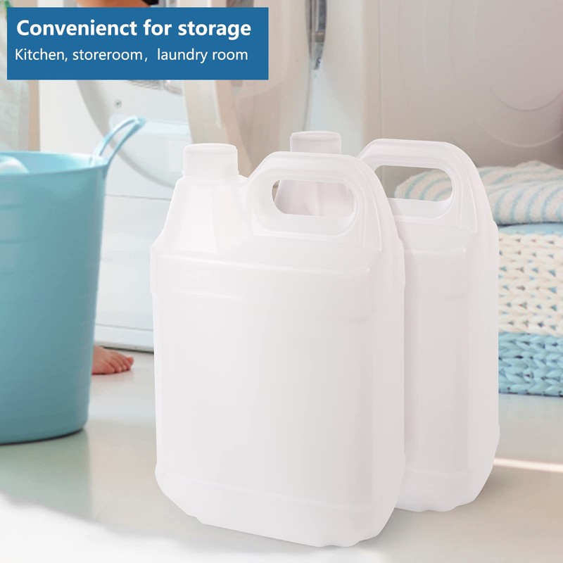 BPFY 2 Pack 1 Gallon Clear Plastic Jugs with Lids,
