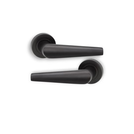 Infinity Decor Pair of Stylish Aero Lever on Rose Door Handles Passage Pull Handles Set - Suitable for Both Interior and Exterior Doors. (Matt Black)