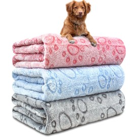 Dog Blankets for Small Medium Dogs Washable, 3 Pack Pet Blanket Washable 30" x 20", Fuzzy Soft Puppy Blanket Throw Cover for Kennel Crate Bed, Blanket for Dogs, Pet Blankets for Dogs