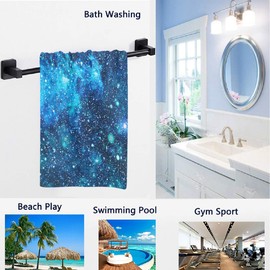 Naanle Beautiful Outer Space Nebula Print Soft Bath Towel Highly Absorbent Large Hand Towels Multipurpose for Bathroom, Hotel, Gym and Spa (16" x 30")