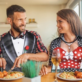 EQLEF Bib Adult Funny Bib for Men Women Washable Bib for Adults Funny Dress Protection Adults for Party Gifts (A), c