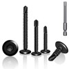 Pack of 60 Self-Tapping Screws, 410 Stainless Steel 5.5 x 16 mm, Black Flat Head Hexagon Socket Screws, Tapping Screws Stainless Steel Metal Screws with Hexagon Socket Drill Black