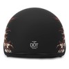 VCAN Cruiser Solid Flat Black Half Face Motorcycle Helmet (Flag,