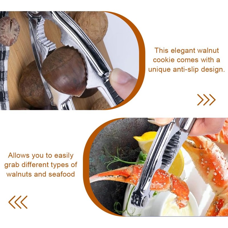 WMUVAZA Nutcracker, Robust Zinc Die-Cast Nutcracker Walnuts Nutcracker Handle Stainless