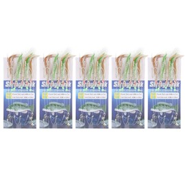 5 Set Octopus Simulation Fishing Rigs Luminous Fishing Lure Bait Rigs Anti Winding Lure String Hooks with 5 Hooks