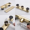 DEOKXZ Linear Shower Drain 12 Inch Brushed Gold,Rectangular Shower Drain