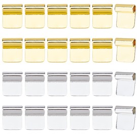 Hobbspring Pack of 24 Stick-On Pendants, Golden and Silver Brass Tibetan Pendants for Sticking, Cabochon Settings for Jewellery Making, Necklaces, Bracelets, DIY Crafts