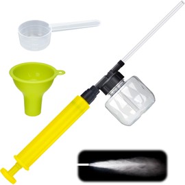 19" Powder Duster Sprayer with Push-Pull Air Pump for Diatomaceous Earth, Delta Dust,Stainless Steel Rod, Transparent Tank, Manual Powder Applicator for Indoor and Outdoor Use (Yellow 250ml（1Set）)