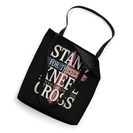 USA Flag Religious Quote 4th of July for Christian Faith Tote Bag