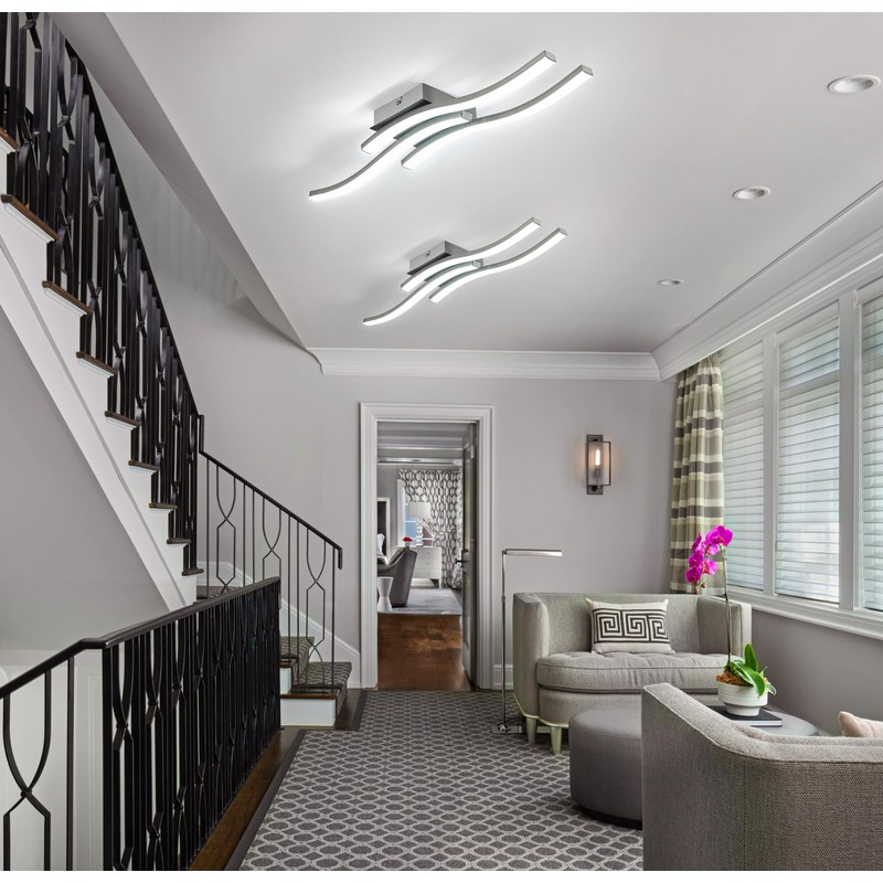 EDISLIVE Modern Dimmable LED Ceiling Light Curved 3 Light 22.5