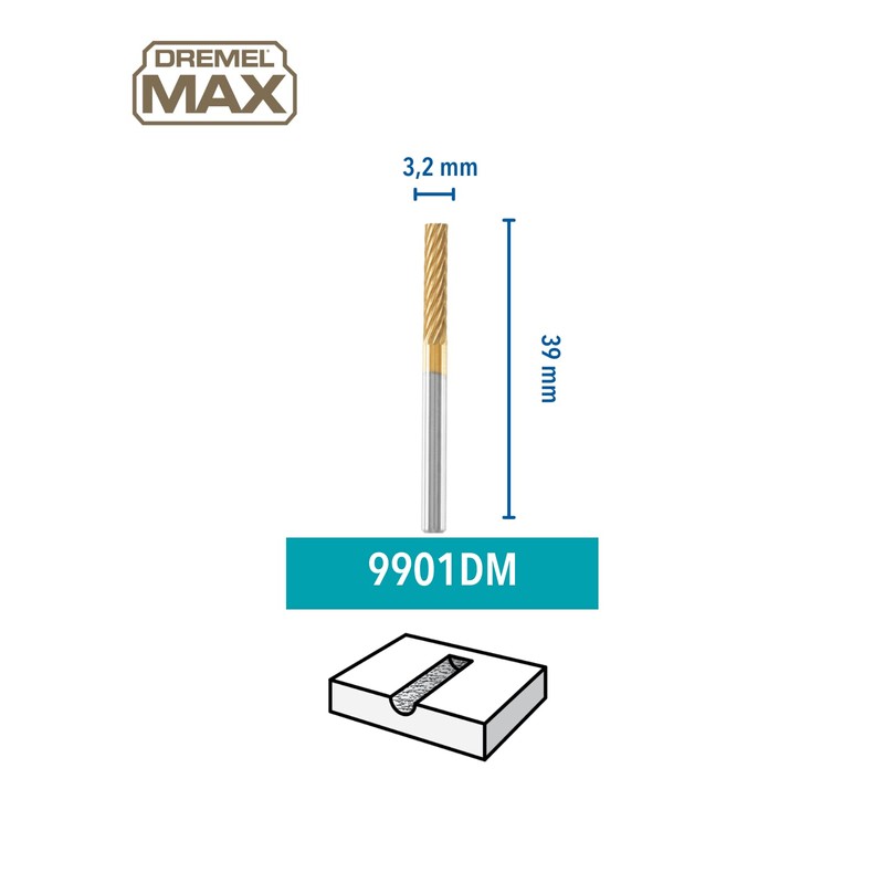 Dremel MAX High Performance Tungsten Carbide Carving Bit (9901DM) Titanium