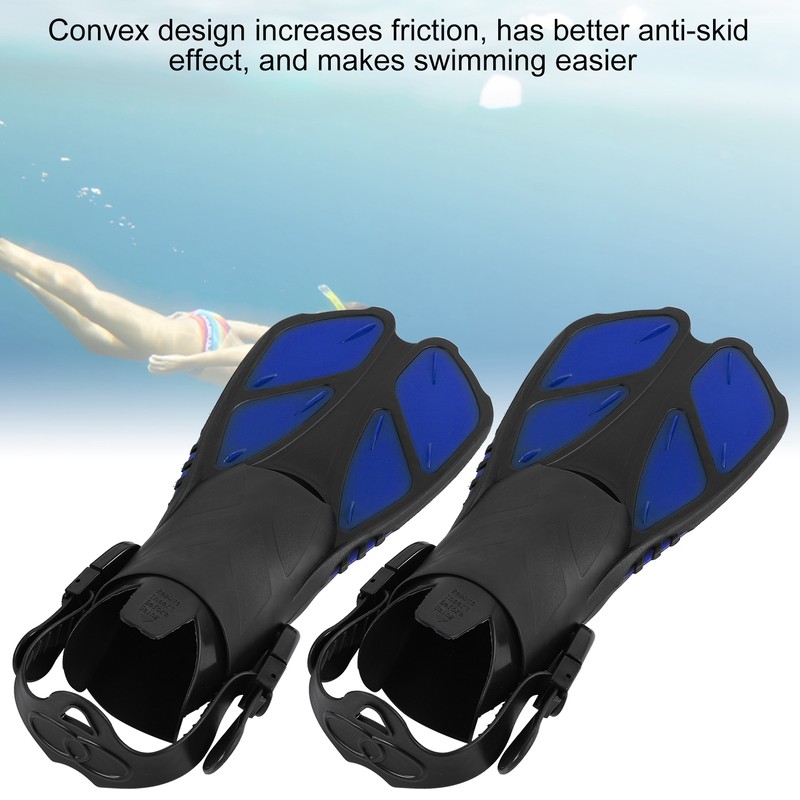 1 Pair Adjustable Swimming Fins TPR Open Heel Long Diving