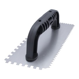 MARSHALLTOWN QLT Economy Notched Trowels, Double Notch Trowel Style, Square & V-Shaped Notch Shapes, 1/4 x 1/4 x 1/4 & 1/4 x 3/16 Notch Sizes, 9 x 4 in Blade Size, Angled Blade, Made In The USA, 207