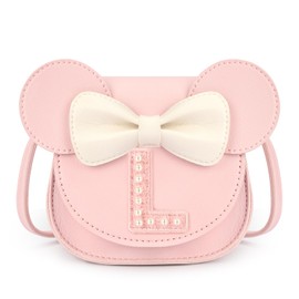 mibasies Toddler Purse Gifts for Girls: 3 Year Old Girl Gifts - Girls Toys Mini Mouse Purse Pink with Pearl Letter L