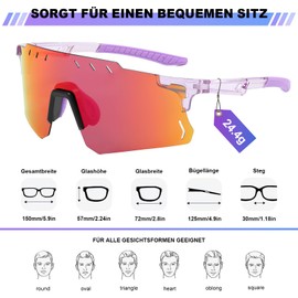 Fractoluxe Quick Glasses Men Women Cycling Glasses UV400 Polarised Sports Glasses Windproof Cycling Glasses Running Glasses for Cycling Ski MTB Golf Bicycle Cycling Running Outdoor Activities Orange