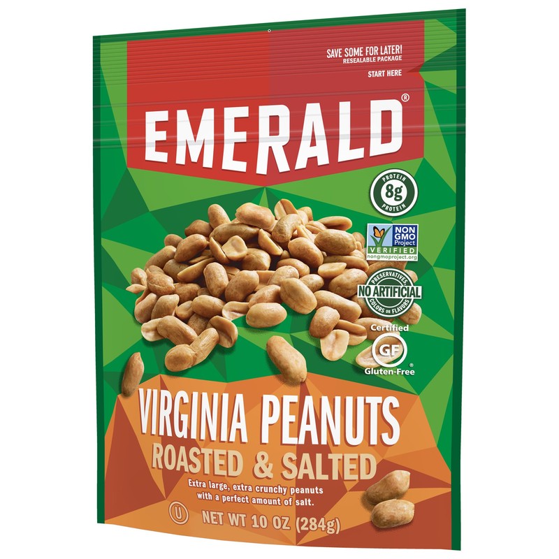 Emerald Nuts, Virginia Peanuts Roasted and Salted, 10 Ounce (Pack