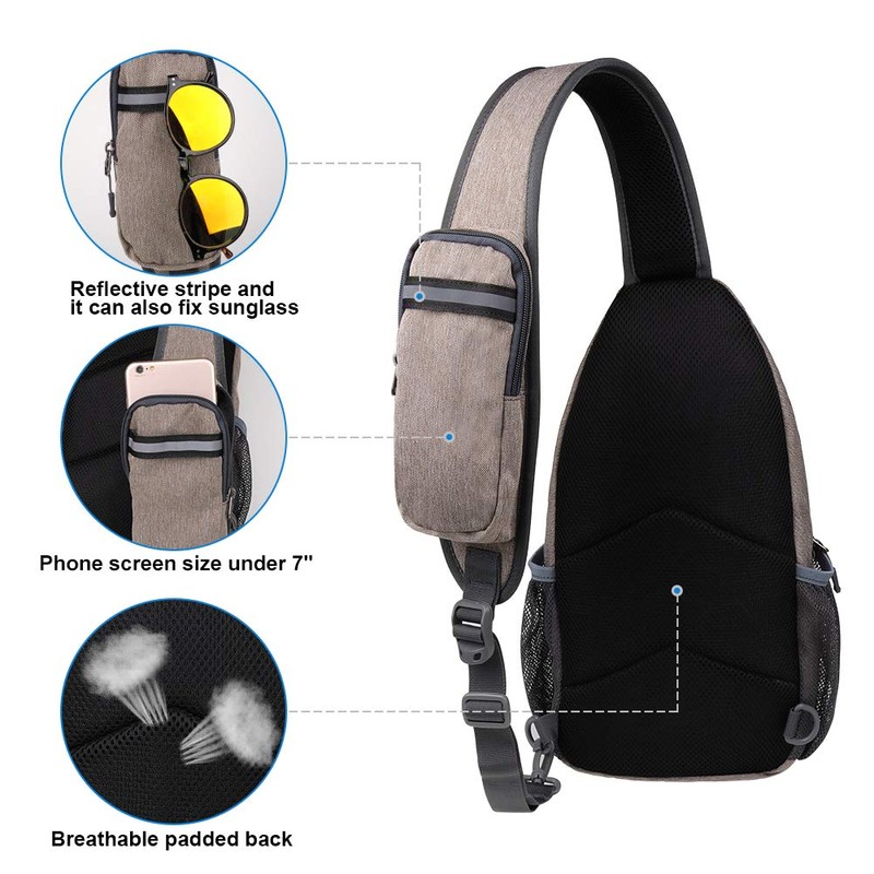 WATERFLY Sling Bag Sling Backpack Crossbody Bag Hiking Daypack for