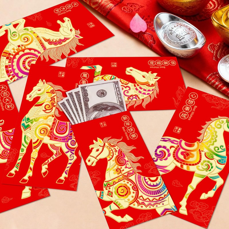 36 Pcs Chinese New Year Red Envelopes, Red Packets Lunar
