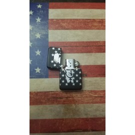 Star TRUMP laser engraved lighter BLACK Stainless Steel