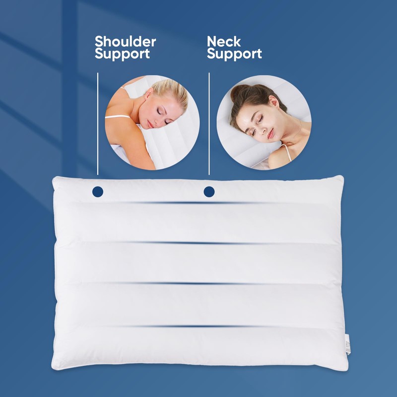 MINUPWELL Ultra Flat Pillows for Sleeping Thin, 7D High Support