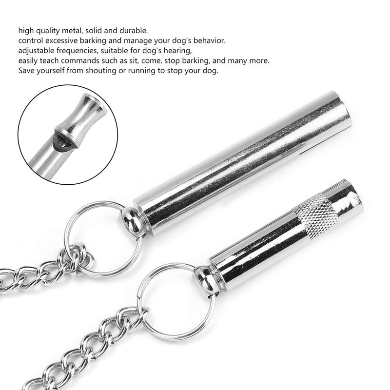Nunafey Metal Pet Training Whistle, Silent Dog Sonic Whistle, for