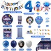 Space Party Tableware Set for 4 Years, Space Birthday Decoration,