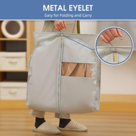 Perber Perber Dress Bags for Gowns, 65' Long Garment Bags for Hanging Clothes, Dress Garment Bag, Grey Dress Cover with Clear Window for Dresses, Coats, Uniforms - 5 Pack