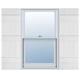 14 Inch x 55 Inch Standard Board & Batten Exterior Vinyl Shutters, Paintable (Pair)