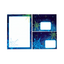 Writing Paper Set Letter Pad with Envelope for Boys Girls Kids Laser Tag Children's Motif Letter Paper Pad Lined (A5 Pad with 25 Sheets + 15 Envelopes)