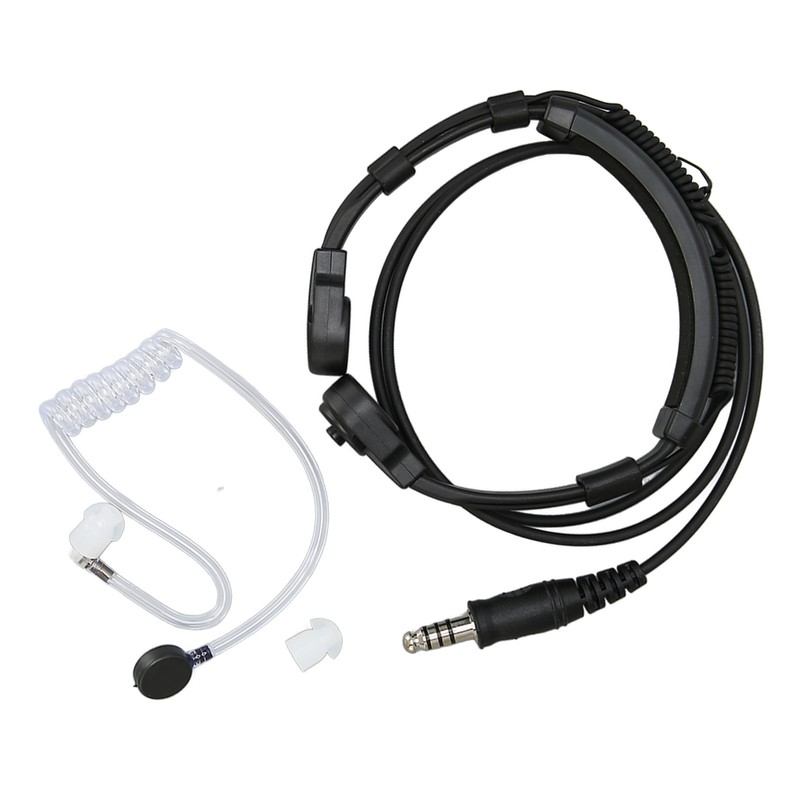 Throat Mic Earpiece 7.1mm Plug with Finger PTT Portable for