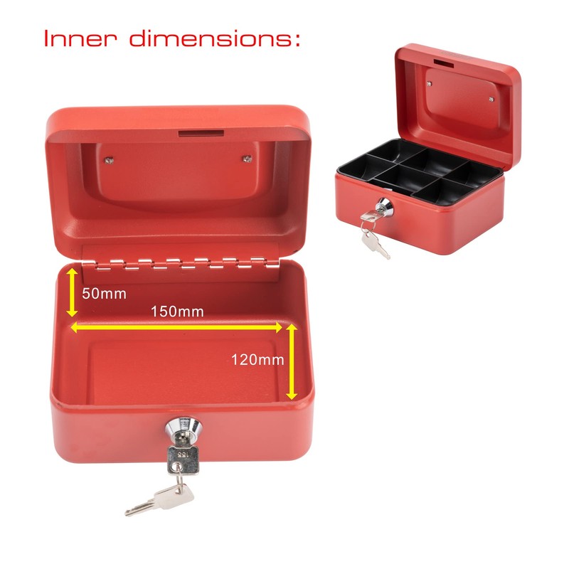 Burg-Wachter CB01R Money 5015 6" Cash Box - Red