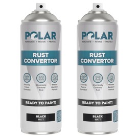 Polar Rust Converter Spray - 2 x 500 ml | Matt Black Effective Rust Converter for Metal | Weather Resistant Protection Against Rust & Corrosion | Ideal for Vehicles, Trailers, Fences & Storage Tanks