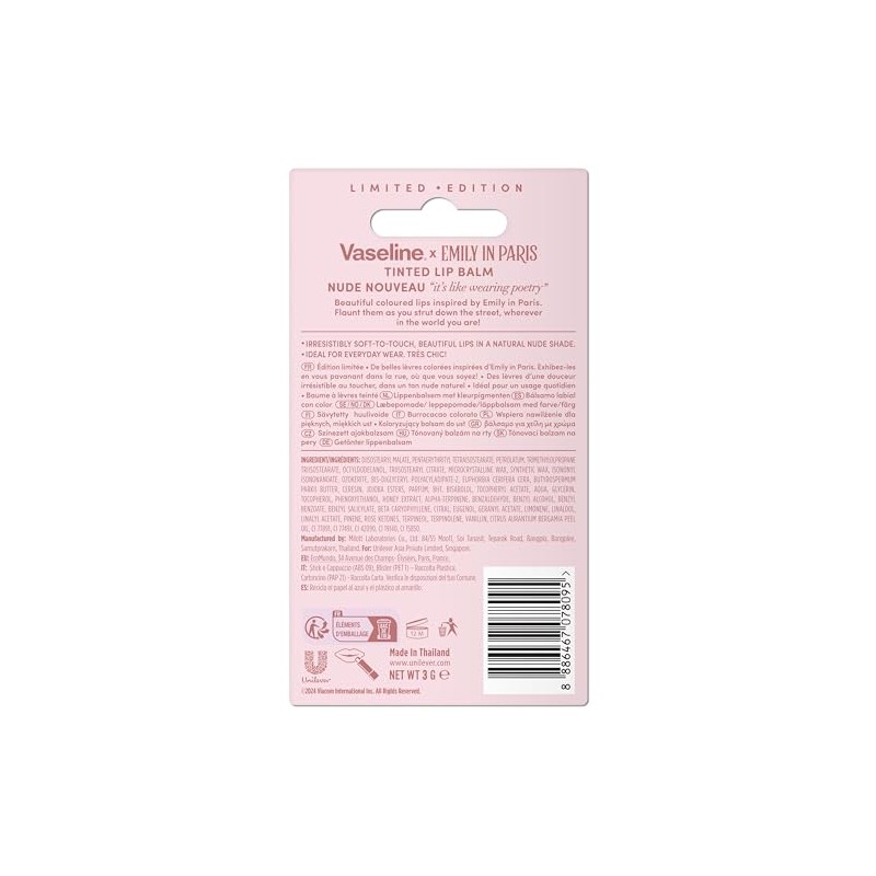 Vaseline Emily in Paris Bálsamo Labial Color Nude, 3.0g