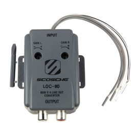 Scosche LOC80 Line Output Converter - 2 Channel High/Low RCA Converter Car Audio - Ideal for Subwoofer Amp - Line Level Converter for Car Stereo Amplifier - Easy Installation - Quality Sound