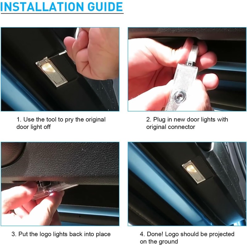 2Pcs Car Door Light Projector Ghost Shadow Lights, Laser Welcome