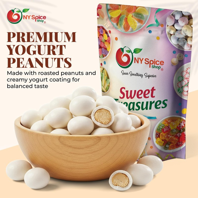 NY Spice Shop Christmas Yogurt Covered Peanuts - 1 Pound