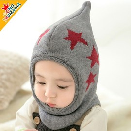 Autumn/Winter Baby Balaclava Hat for Kids - Princess Style Wool - LF2698 - Free Size (3-22 Months) Grey 3ea