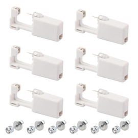 Eari Pack of 6 Ear Piercing Gun, Disposable Ear Piercing Gun with Stud Earrings, Ear Piercing Piercer, Safe and Pain-free, Apply Asepsis Pierce Kit, Piercing Accessories (White), Stainless Steel